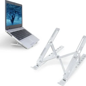 ACT AC8120 Laptopstandaard tot 15.6" , Draagbaar , Opvouwbaar , Aluminium , 6 Kijkhoeken , Anti-slip