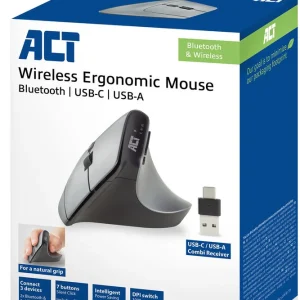 ACT AC5155 Draadloze Ergonomische Muis met Bluetooth en USB-C/USB-A