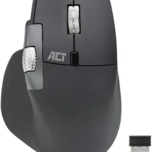ACT AC5147 Draadloze multi-connect muis Bluetooth en USB ontvanger, oplaadbaar, 4800 DPI met stille klik, snel scrolwiel en duimscrolwiel
