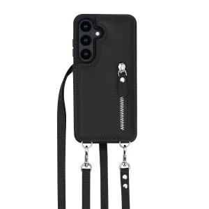 Luna | Crossbody Back Cover met Rits | Onyx Black