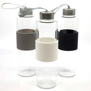 Hervulbare glazen drinkfles met grip – duurzaam en gezond