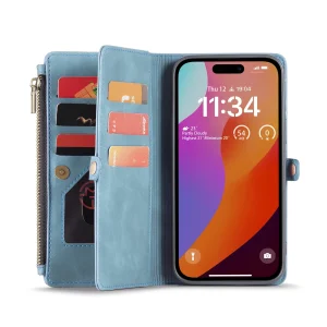 DECA | Portemonnee Book Case met Extra Vakken | Aqua Blue