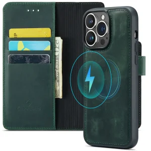 Snap Leather+ | MagSafe-Compatibel 2-in-1 Leren Bookcase | Emerald Green