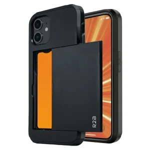 R2B iPhone 12 + 12 Pro Hoesje met Pasjeshouder - Screenprotector - 3 Pasjes - Stevig & Beschermend - Zwart