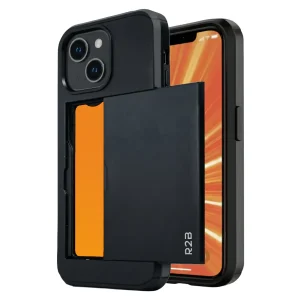 R2B iPhone 13 Hoesje met Pasjeshouder - Screenprotector - 3 Pasjes - Stevig & Beschermend - Zwart