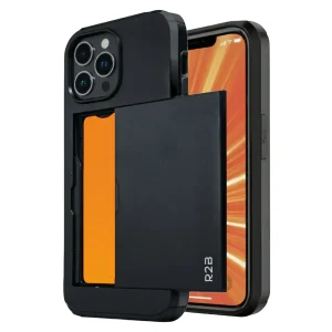 R2B iPhone 13 Pro Hoesje met Pasjeshouder - Screenprotector - 3 Pasjes - Stevig & Beschermend - Zwart