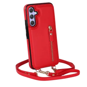 Luna | Crossbody Back Cover met Rits | Scarlet Red