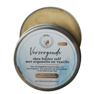 Shea butter zalf met echte vanille, een natuurlijke huid- en haarbalsem voor een zeer droge en gevoelige huid