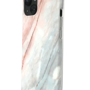 R2B iPhone 13 Marmerlook Hoesje - Screenprotector - Stijlvol & Stevig - Roze/Grijs/Blauw